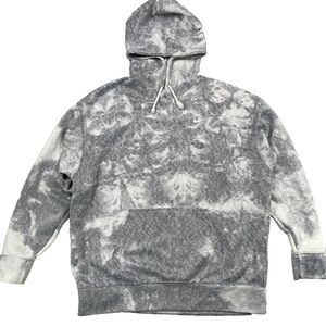 Nike Dri Fit Hoodie Mens Medium Gray Tie Dye Long Sleeve Fleece Lined Pullover